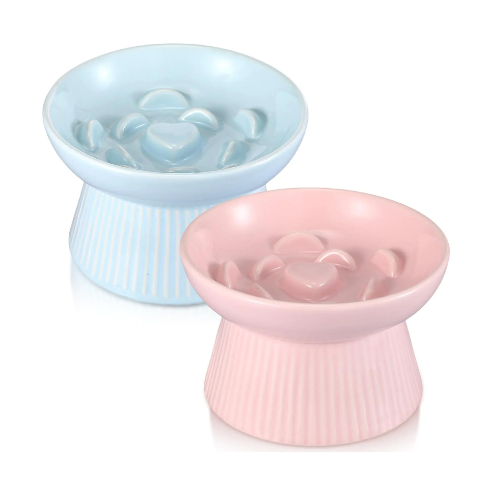 2 Pack Slow Feeder Cat Bowl